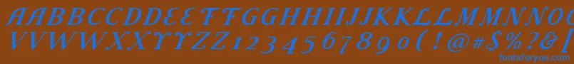 フォントLitolandTitle – 茶色の背景に青い文字