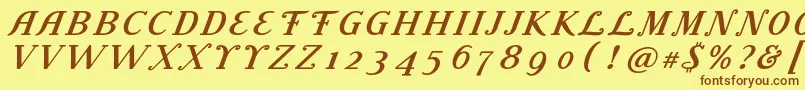 Шрифт LitolandTitle – коричневые шрифты на жёлтом фоне