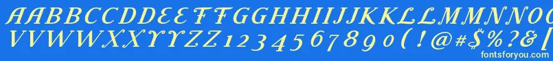 フォントLitolandTitle – 黄色の文字、青い背景