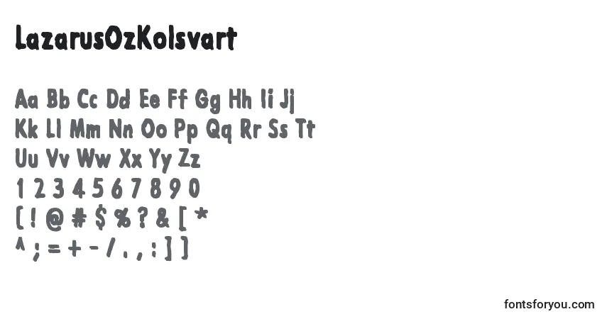 Schriftart LazarusOzKolsvart – Alphabet, Zahlen, spezielle Symbole