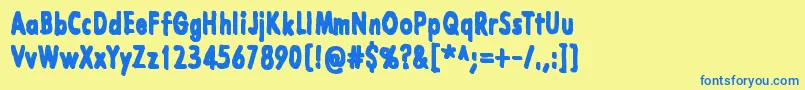 LazarusOzKolsvart Font – Blue Fonts on Yellow Background