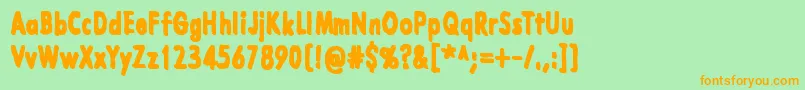 LazarusOzKolsvart Font – Orange Fonts on Green Background