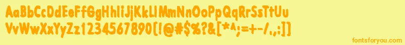 LazarusOzKolsvart Font – Orange Fonts on Yellow Background