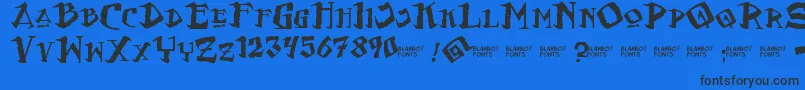 FlatEarthScribe Font – Black Fonts on Blue Background