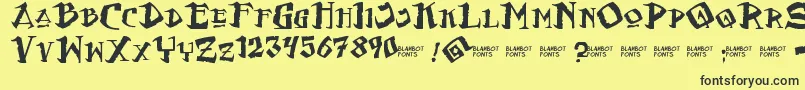 FlatEarthScribe Font – Black Fonts on Yellow Background