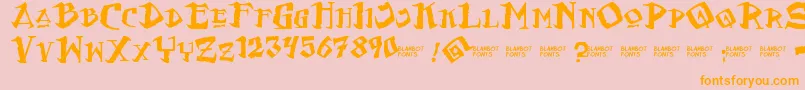 FlatEarthScribe Font – Orange Fonts on Pink Background