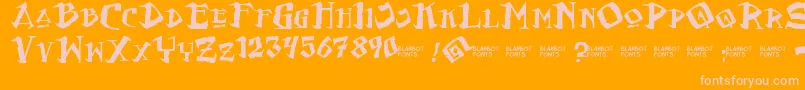 FlatEarthScribe Font – Pink Fonts on Orange Background