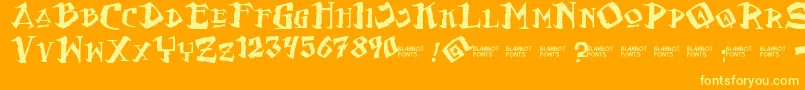 FlatEarthScribe Font – Yellow Fonts on Orange Background