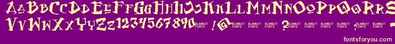 FlatEarthScribe Font – Yellow Fonts on Purple Background