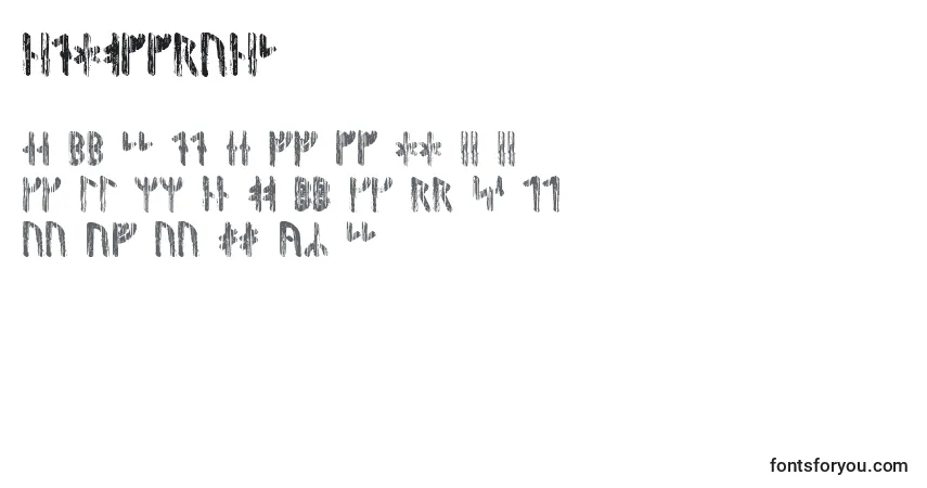 Czcionka Nidhoggrunic – alfabet, cyfry, specjalne znaki