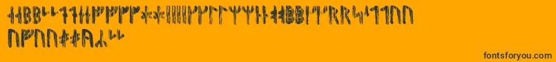 Nidhoggrunic-Schriftart – Schwarze Schriften auf orangefarbenem Hintergrund