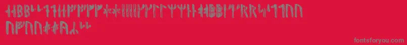 フォントNidhoggrunic – 赤い背景に灰色の文字