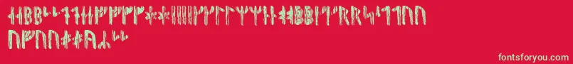 Nidhoggrunic Font – Green Fonts on Red Background