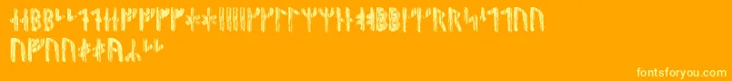 Nidhoggrunic-Schriftart – Gelbe Schriften auf orangefarbenem Hintergrund