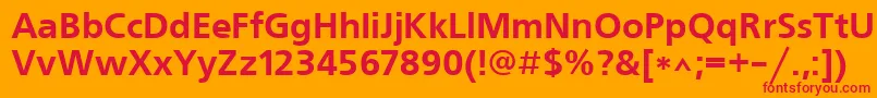 FreesetBold Font – Red Fonts on Orange Background