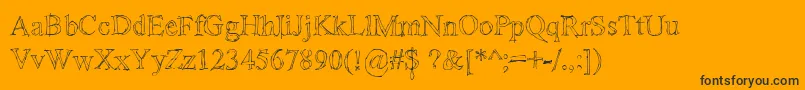 Sketchy ffy Font – Black Fonts on Orange Background