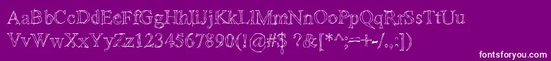 Fonte Sketchy ffy – fontes brancas em um fundo violeta