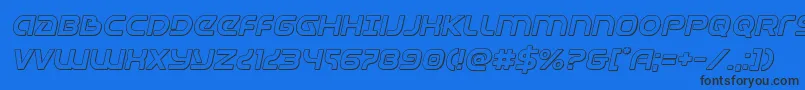 Universaljack3Dital Font – Black Fonts on Blue Background