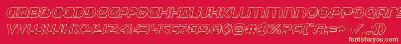 Universaljack3Dital Font – Yellow Fonts on Red Background