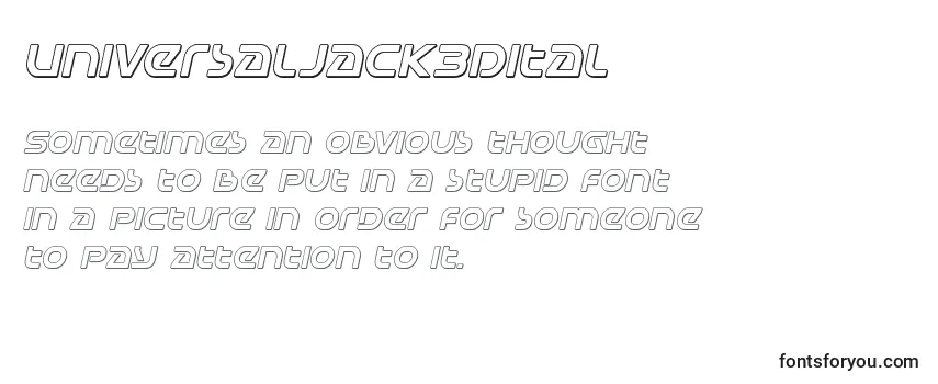 Universaljack3Dital -fontin tarkastelu