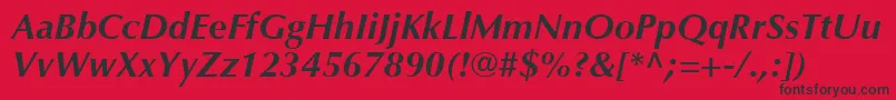 OptimaLtBoldItalic Font – Black Fonts on Red Background