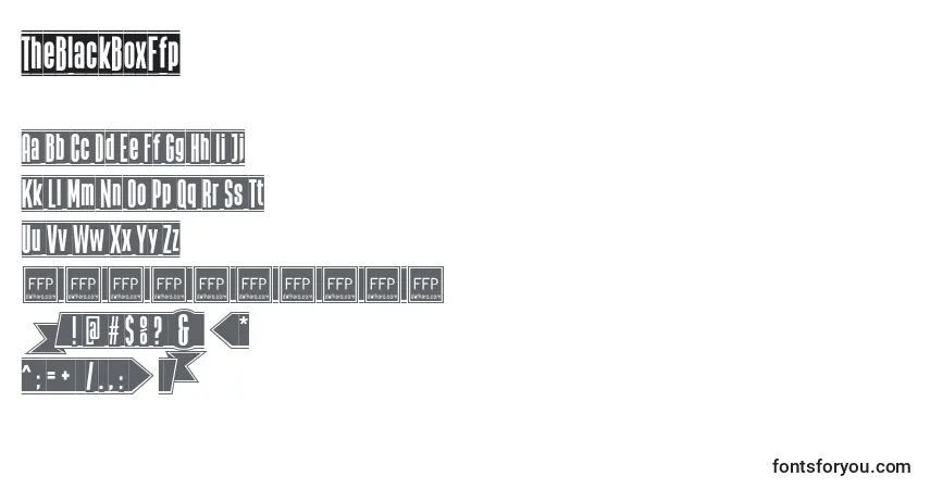 Schriftart TheBlackBoxFfp (71213) – Alphabet, Zahlen, spezielle Symbole