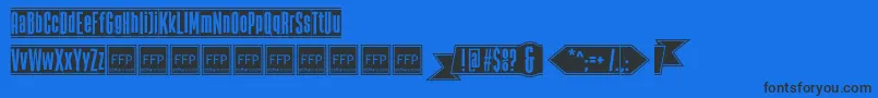 Fonte TheBlackBoxFfp – fontes pretas em um fundo azul