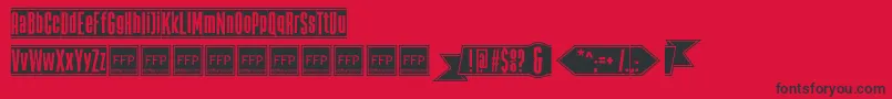 Fonte TheBlackBoxFfp – fontes pretas em um fundo vermelho