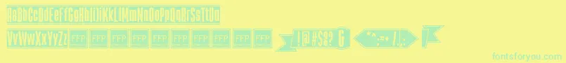 TheBlackBoxFfp Font – Green Fonts on Yellow Background