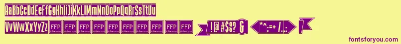 Czcionka TheBlackBoxFfp – fioletowe czcionki na żółtym tle