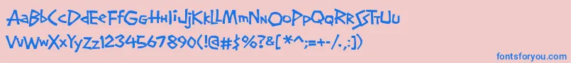 Screwball Font – Blue Fonts on Pink Background