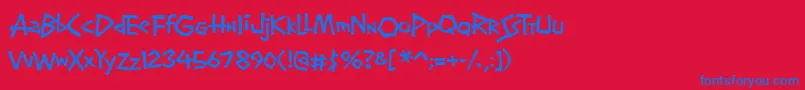 Screwball Font – Blue Fonts on Red Background