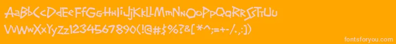 Screwball Font – Pink Fonts on Orange Background