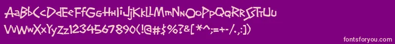 Screwball Font – Pink Fonts on Purple Background