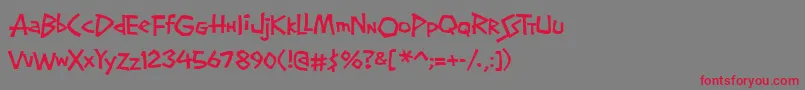 Screwball Font – Red Fonts on Gray Background