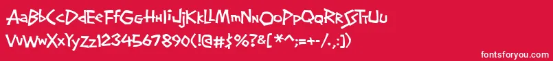 Screwball Font – White Fonts on Red Background