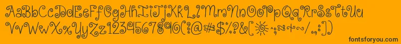 fuente Kgkissmeslowly – Fuentes Negras Sobre Fondo Naranja
