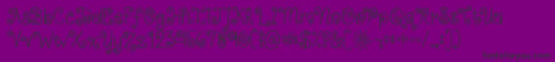 Шрифт Kgkissmeslowly – чёрные шрифты на фиолетовом фоне