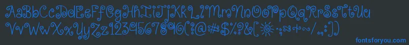 Kgkissmeslowly Font – Blue Fonts on Black Background