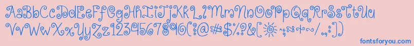 Kgkissmeslowly Font – Blue Fonts on Pink Background