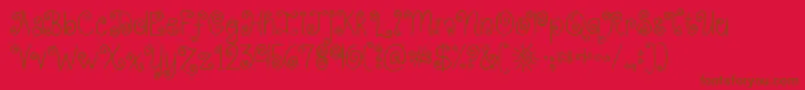 フォントKgkissmeslowly – 赤い背景に茶色の文字