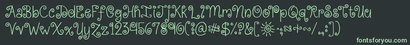 Kgkissmeslowly Font – Green Fonts on Black Background
