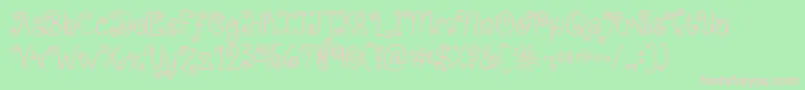 Kgkissmeslowly Font – Pink Fonts on Green Background