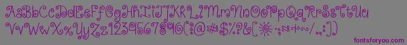 Kgkissmeslowly Font – Purple Fonts on Gray Background