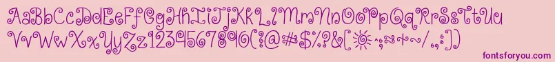 Kgkissmeslowly Font – Purple Fonts on Pink Background