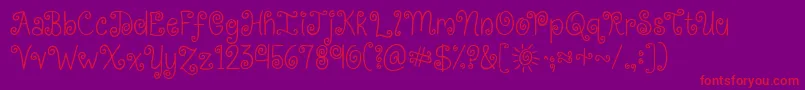 Kgkissmeslowly Font – Red Fonts on Purple Background