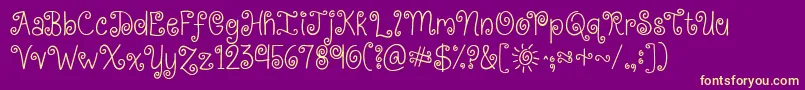 Kgkissmeslowly Font – Yellow Fonts on Purple Background