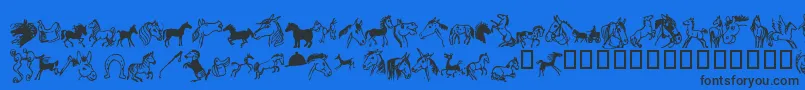 Horsedings-fontti – mustat fontit sinisellä taustalla