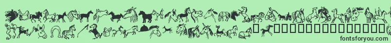 Horsedings-fontti – mustat fontit vihreällä taustalla