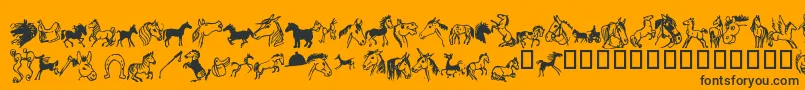 Horsedings-Schriftart – Schwarze Schriften auf orangefarbenem Hintergrund